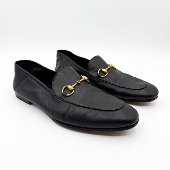 Gucci Horsebit Brixton Loafers Collapsable Heel Black Leather US Men’s 9 - Picture 2 of 14